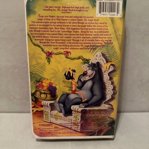 The Jungle Book (VHS, 1992) Disney Classic Animated Movie Pre Owned - Picture 2 of 3